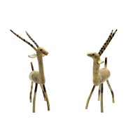 Lootkabazaar Handcarfed Wooden Bamboo  Animal Deer Sculpture Decorative Show Piece for Home Decor(SEHCBDC021901)